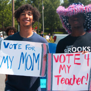 Vote for my Mom and Vote for my Teacher signs