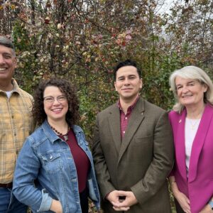 Team 13 group photo with (left to right) Senator Guy Guzzone, Amy Brooks, Gabriel Moreno and Delegate Pam Lanman Guzzone